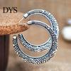 Vintage Big Circle Tibetan Carving Hoop Earrings Women Statement Jewelry Gift