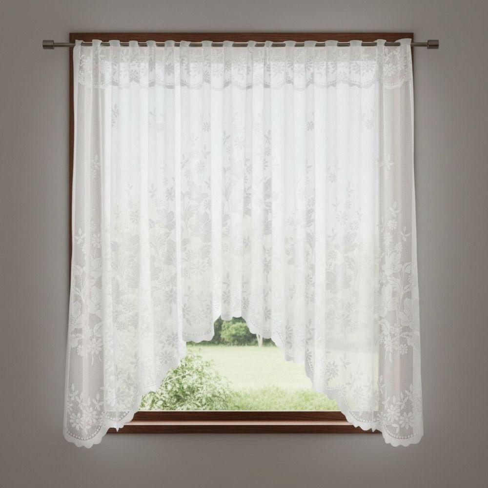 Translucent Window Sheer Curtain Flower Pattern Window Drape  Home Decoration