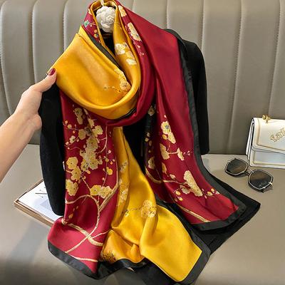 Spring Scarf Women's Luxury Design Polyester Material Smooth Scarf Soft Shawl Beach