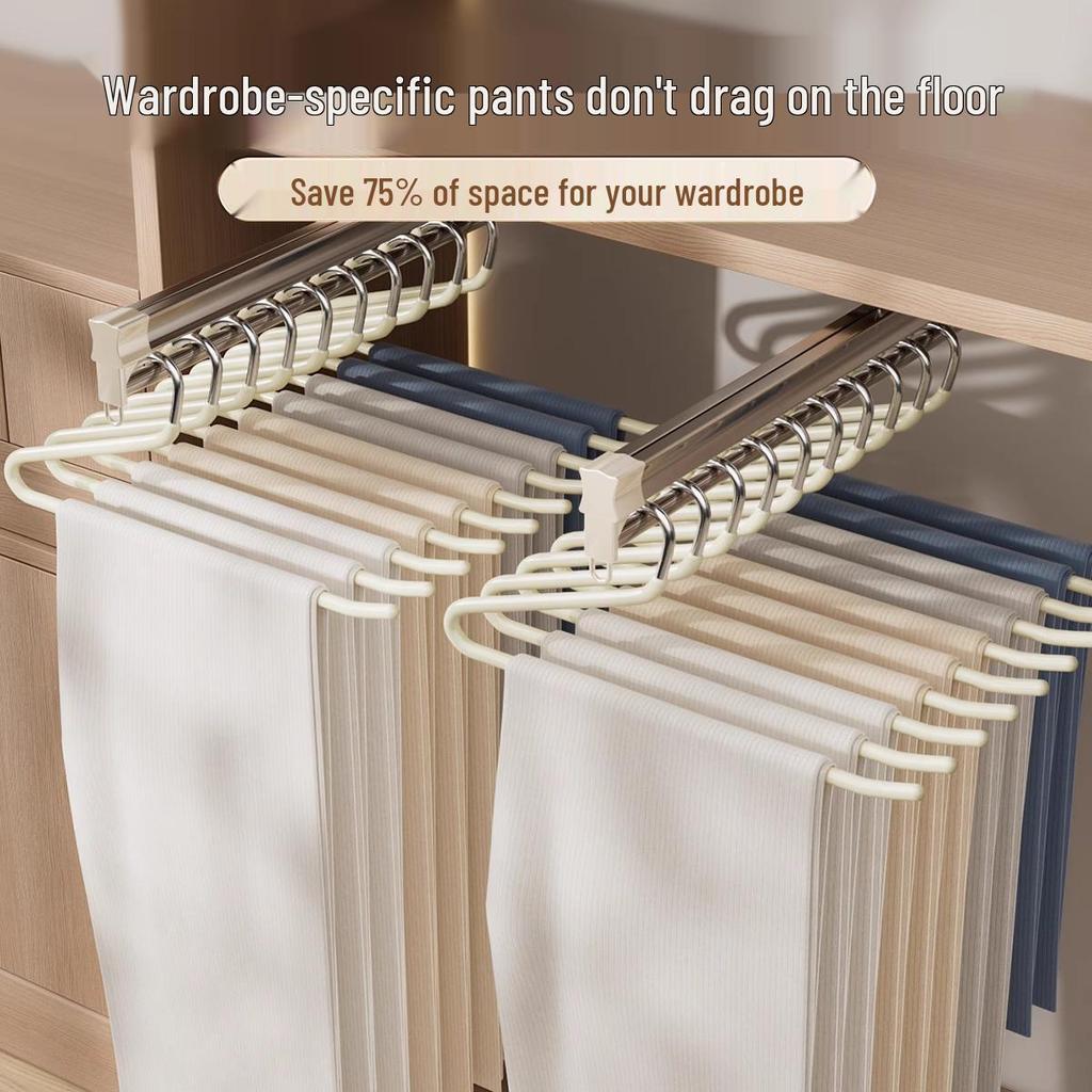 Goose-shaped Stainless Steel Pants Rack - Trace-free Hanger for Wardrobe Organization and Storage