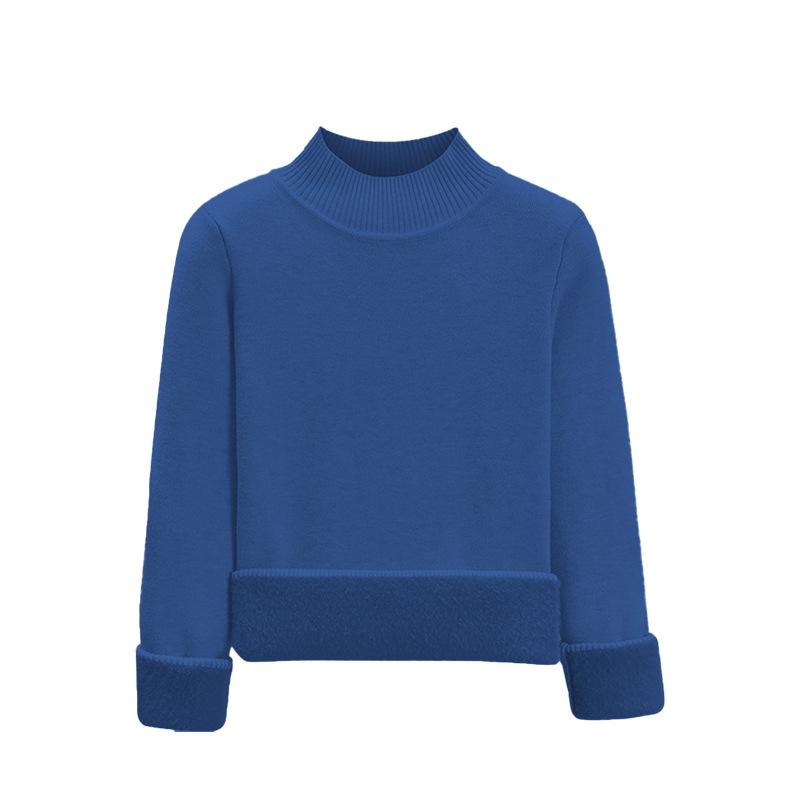 Women's Trendy Thickened Knit Pullover: 2025 Autumn/Winter Long Sleeve Round Neck Sweater