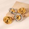 18K Gold Polished Round Stud Earrings, Minimalist Versatile Hoop Earrings, Non-fading Titanium Steel Ear Jewelry