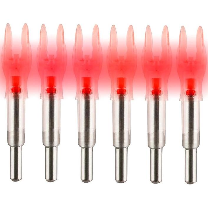 Lighted Nocks X/5.2mm 6 PCS LED Arrow Nock Universal for Arrows with .204 .233 .244 .246 Inside Diameter, Screwdriver Included