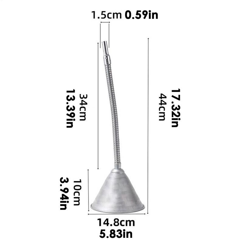 1pcs Iron Refueling Funnel with Filter Screen Flexible Widely Mouth Spillproof for Engine Oil Liquid Fluids Gasoline Motorcycles
