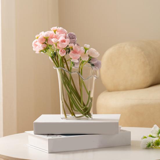Transparent Plastic Flower Vase Heavy Duty Flower Holder Container Home Office Table Centerpiece Decorative Floral Plants Vase