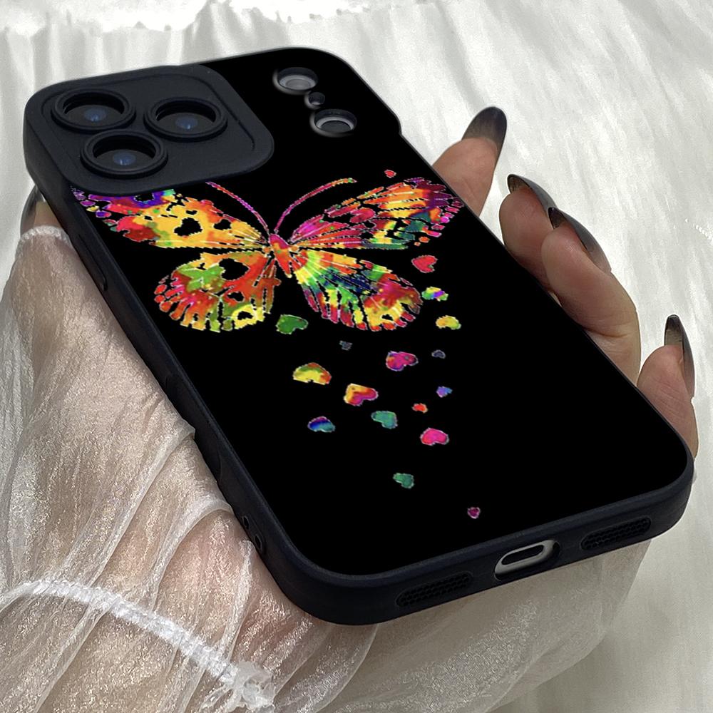 M271 Aquarela Butterfly Pink Love Heart art Design Angel Eyes Soft Phone Cases for iPhone Samsung Xiaomi Rdemi Huawei Honor Infinix Realme All Model