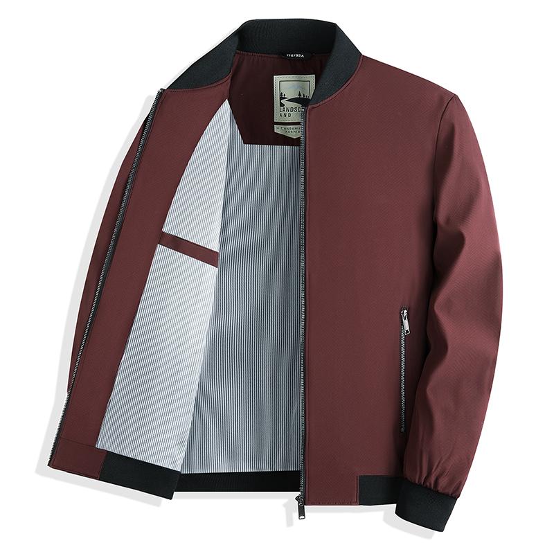 Cozy Up Mens Casual Jacquard Bomber Jackets Block Lightweight Varsity Jacket Fashion Zipper Coat with Pockets