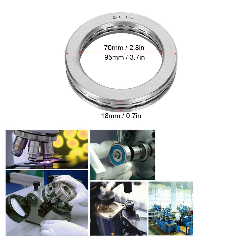 Thrust Ball Bearing Industrial Parts Stamping Cage Low Noise 2RS Seal Dustproof 51114