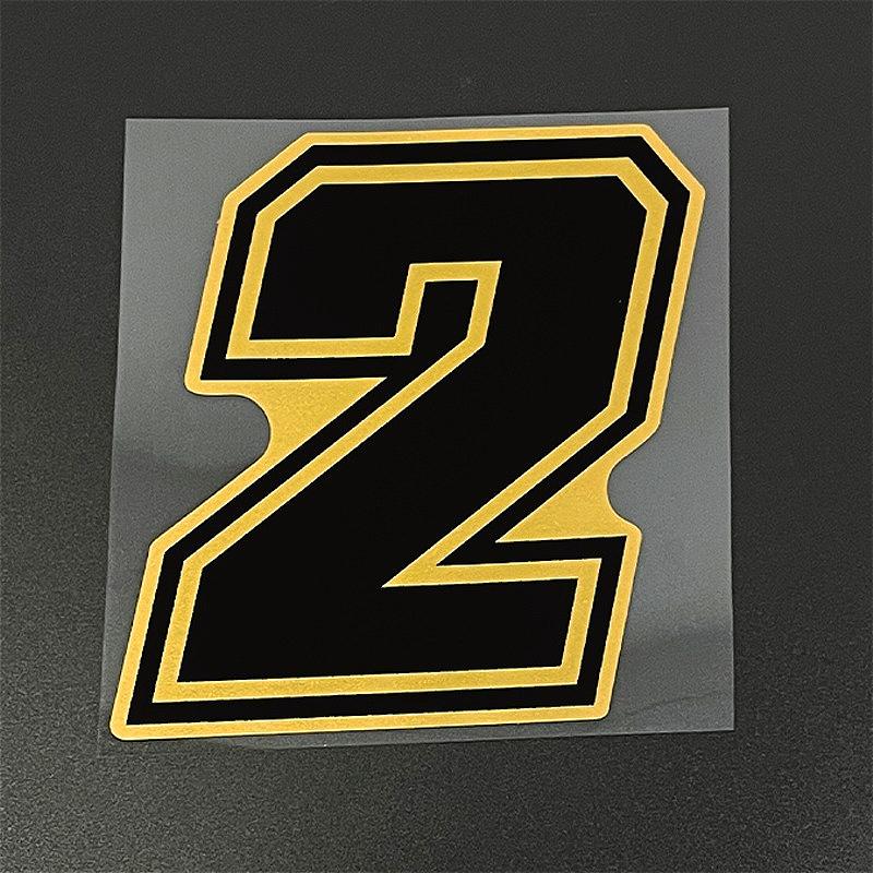 1ks Číslo 0-9 Motocykly Zlaté Nálepky Vodotěsné pro Kapotáž Motocyklu Helmu Čelní Skla Okna Auta Univerzální Vinylové Obtisky