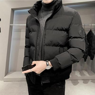 Jaqueta De Algodão Masculina De Inverno Moda Cor Sólida Casaco Grosso Casaco Quente Tamanho Grande