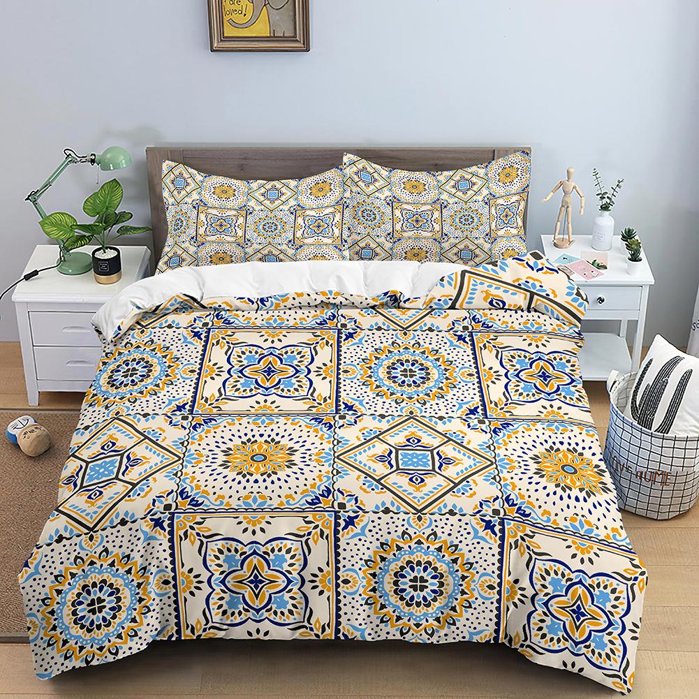 Bohemian Mandala Duvet Cover Boho Chic Hippie Bedding Mandala for Aducts Boys Girls Black White Bedroom Decoration Queen King