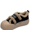 Muffin Sole Velcro Cotton Shoes Women's Winter Velvet Thickened 2025 Winter New One-pedal Loafers Bread Shoes Tide