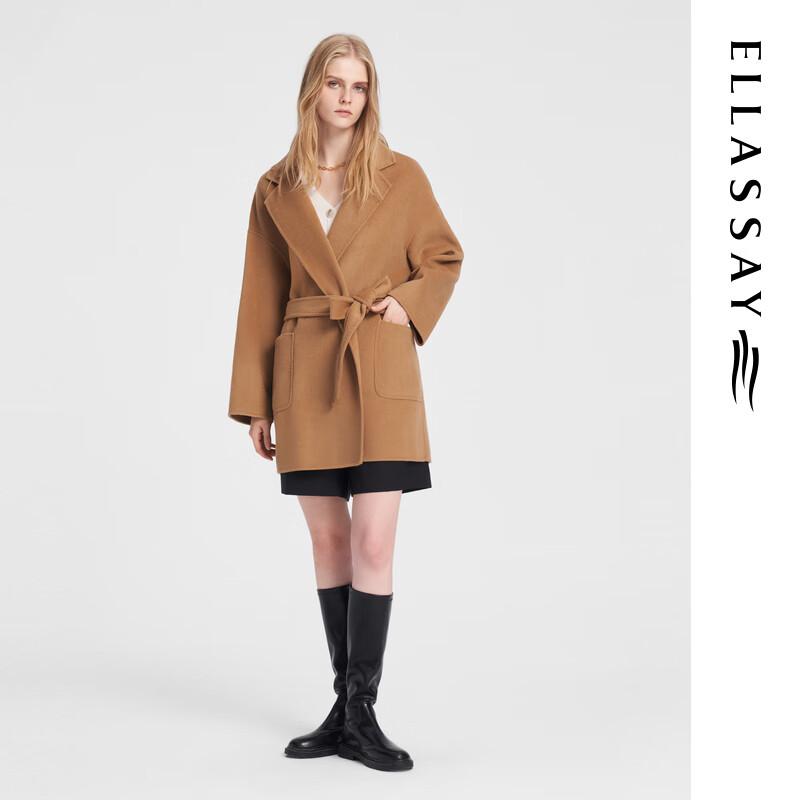 ELLASSAY Women's Lambswool Blend Wool Coat