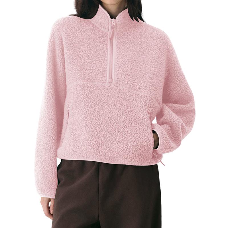 Women's Velvet Fluffy Hoodie: European American Autumn/Winter Style, Solid Color, Fashionable, Versatile Casual Top
