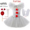 Halloween Gray Joker Girls Costume Tutu Dress Creepy Clown Carnival Party Cosplay Clothing Tulle Fancy Dress