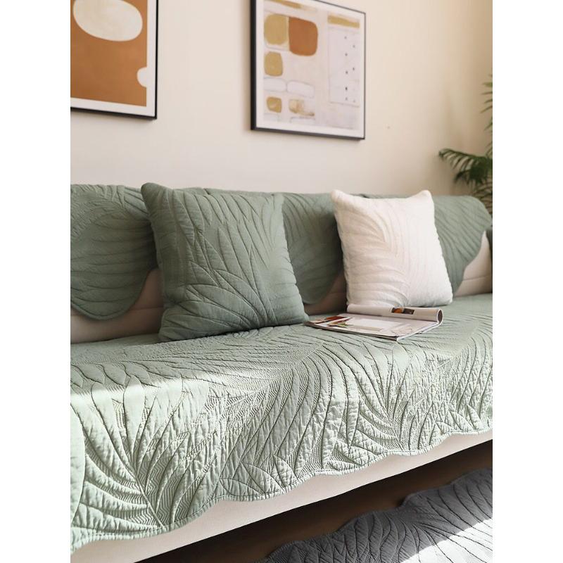 

Простая и однотонная хлопчатобумажная подушка для дивана, художественная противоскользящая ткань из чистого хлопка, всесезонная универсальная подушка для сиденья, диванное полотенце 70*70