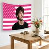 Mike Pink Flag Tapestry Retro Portrait Print Polyester Wall Hanging Viral Meme Themed Home Decor for Bedroom  Dorm