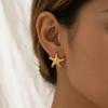 Starfish Starfish Earrings Textured Seashell Dangle Earrings C-Shape Earrings Set  Lady/Gifts