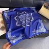 Classic Blue Print Silk Square Scarf Women's Fashionable and Versatile High-end Scarfs Bag Clothing Accessories 70cm Kerchief