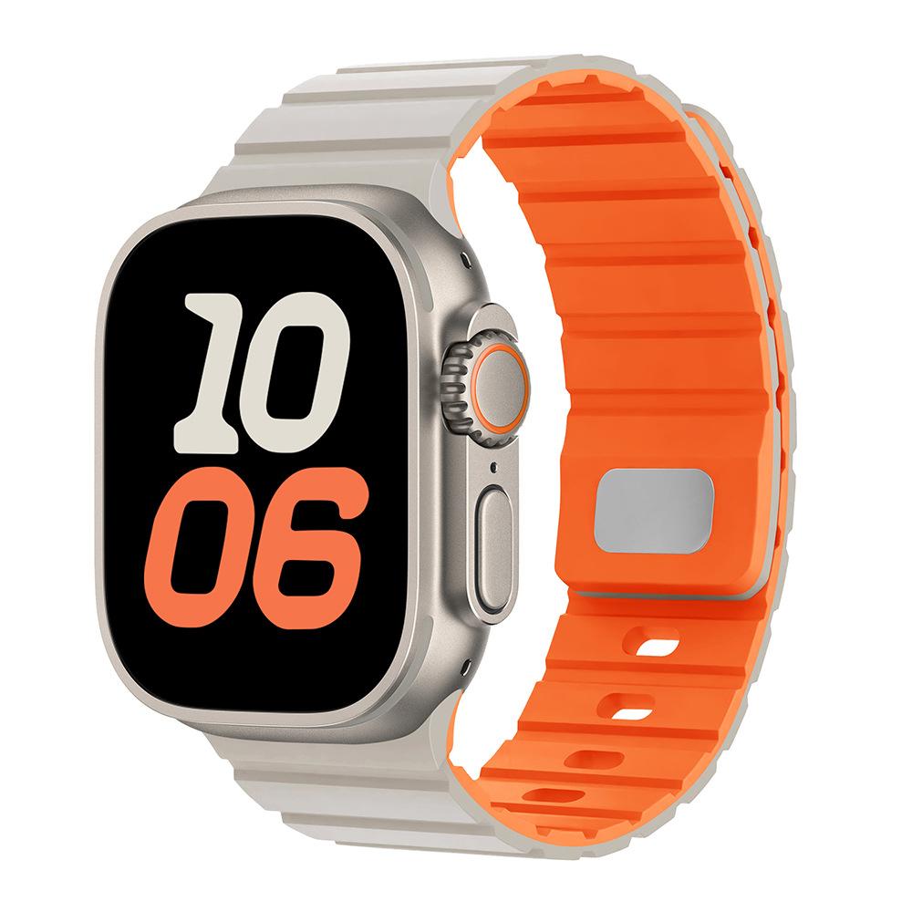 Apple S10 Saat için Uygun Silikon Kordon 42mm/46mm Mıknatıslı Emiş Ultra2 Silikon Erkek ve Kadın Kordonu
