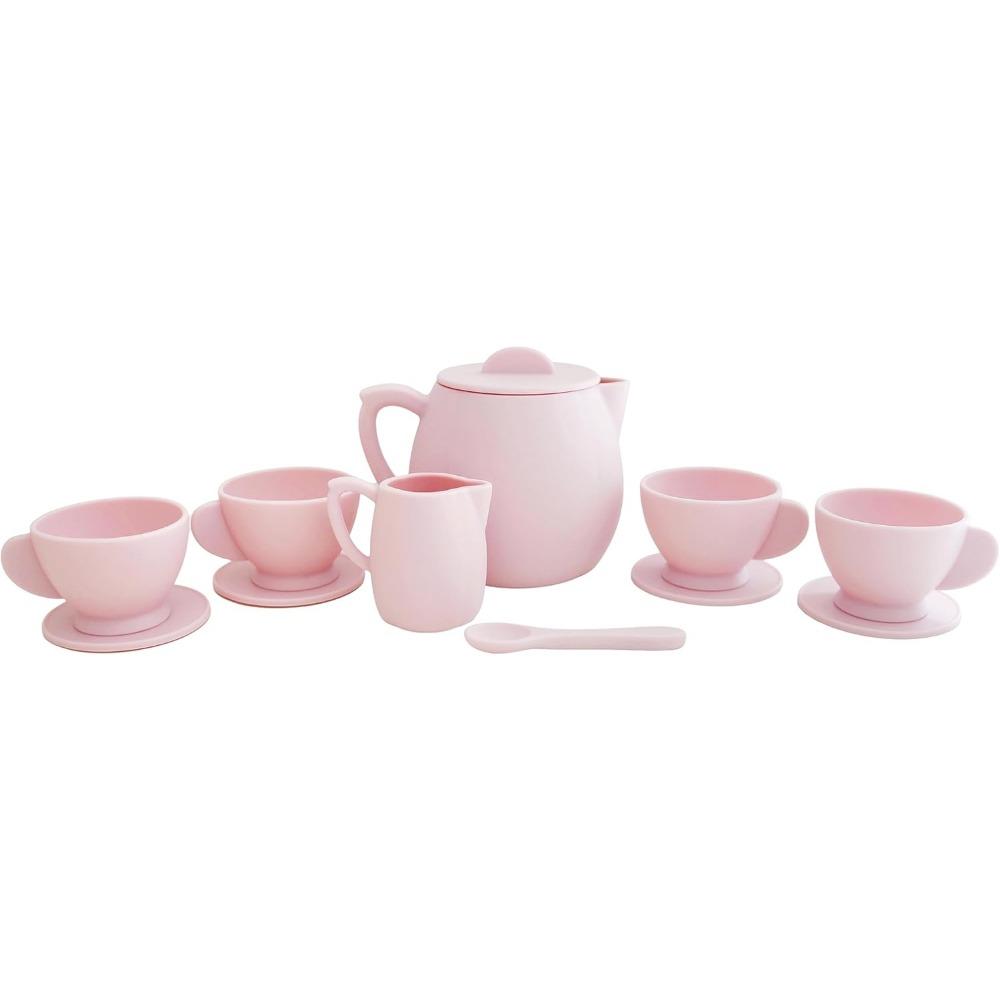 

Силиконовый детский набор для игры в чай, подарочный набор для малышей из 12 предметов, пригодный для мытья в посудомоечной машине