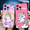 Pink Unicorn Rainbow Soft Phone Case for iPhone 16 16E 17 Air 15 Pro Max 14 Plus 13 Mini 11 12 7 Black Cover Back Shell