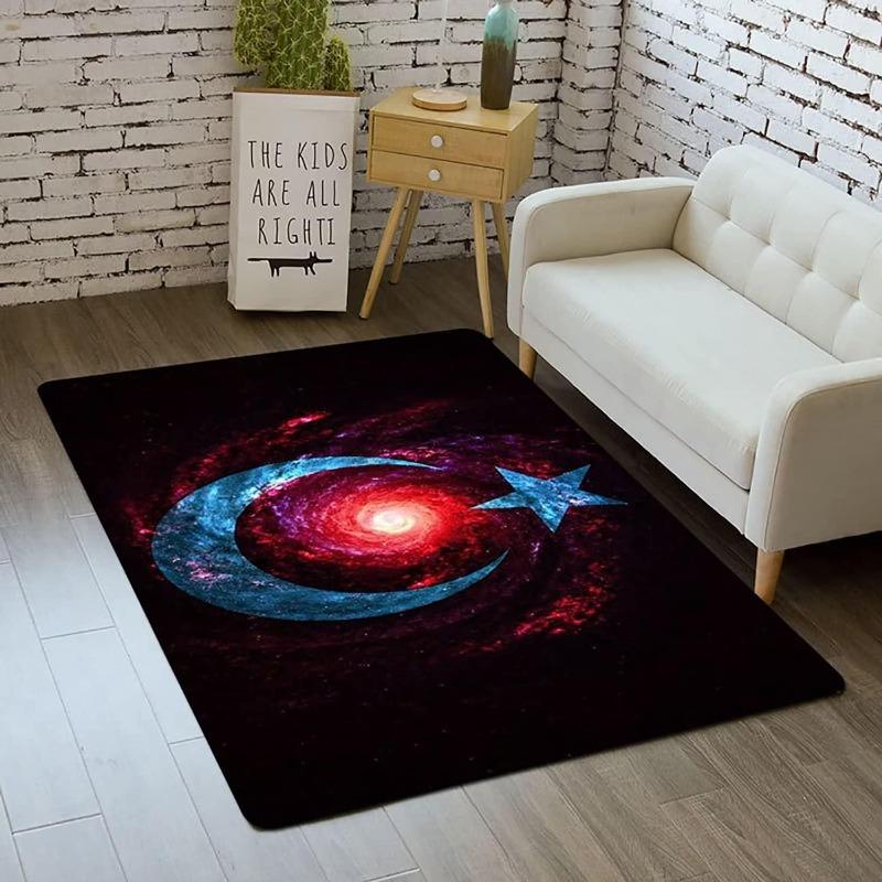 Colors Dreamy Carpet Night Sky Planets Landscape Pattern Mat Gradient Artistic Home Decor Anti-slip Rug for Living Room Bedroom