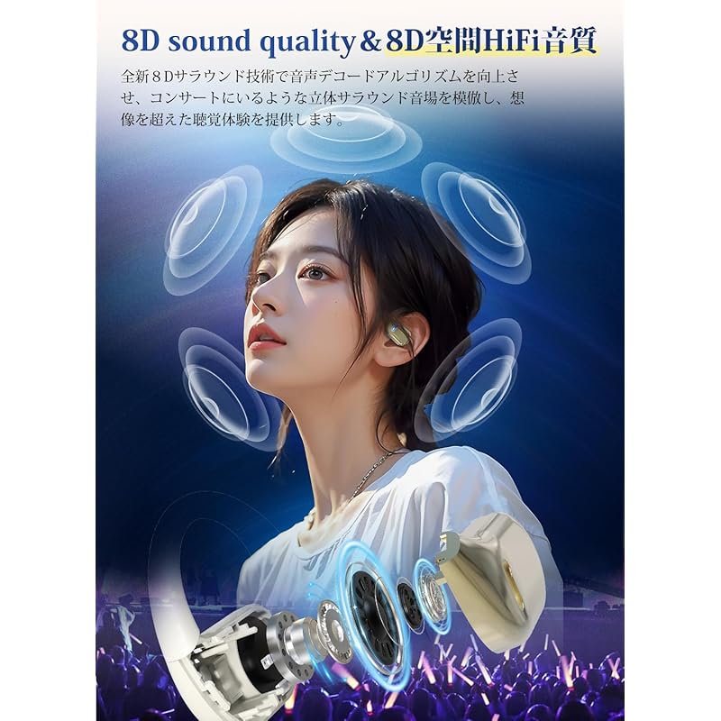 Kopfhörer Bluetooth-Kopfhörer 5.4 Offene Ohrhörer, die Ihre Ohren nicht blockieren Hi-Fi-Klangqualität Ohrbügel-Bluetooth-Kopfhörer