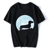 Wiener Dog Tee Tops Clothing Gift Streetwear Graphic T Shirts Moon Dachshund Lover T Shirt for Short Sleeve