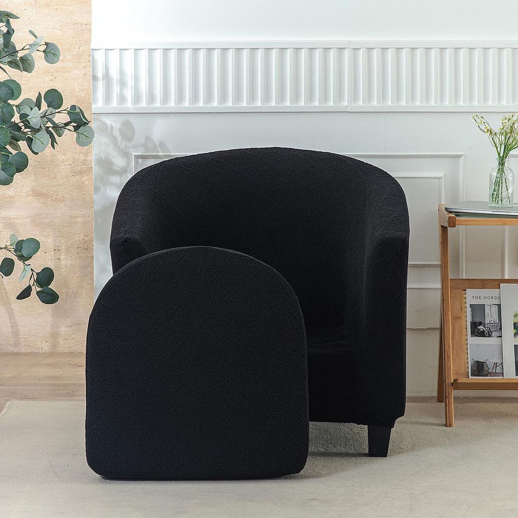 Jacquard Nordic Simple Single Sofa B & B Hotel Model Room Chair Cover Leisure Chair Round Sofa Cover