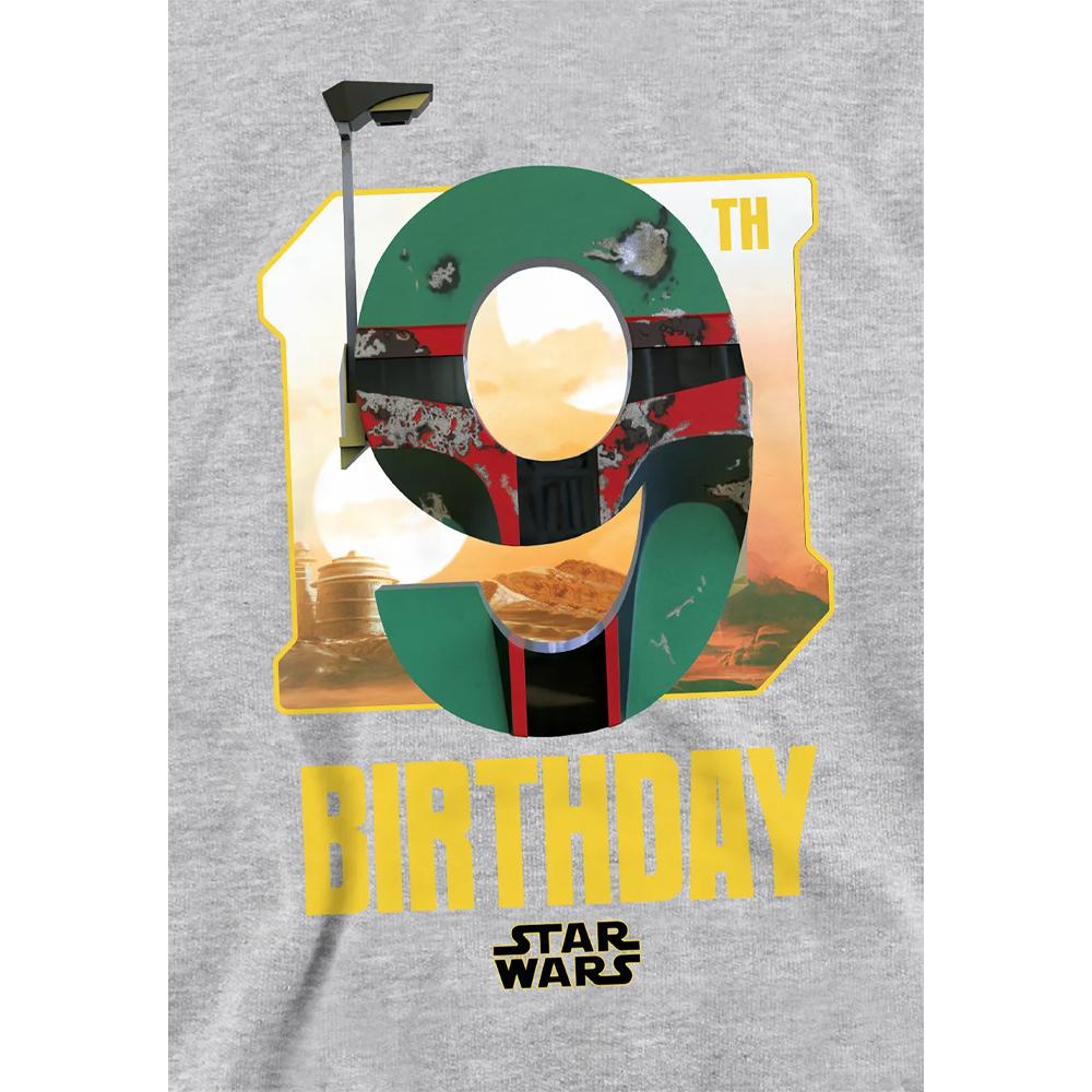 Disney Star Wars Childrens/Kids Boba Fett Heather 9th Birthday Hoodie