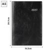 2027 Planner A5 Weekly Diary Monthly Block PVC Cover Black (Starts December 2026)