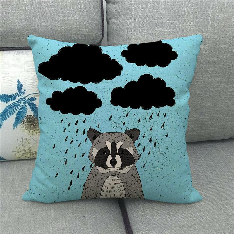 Creative Cartoon Illustration Star Map Digital Printing Short Plush Pillow Covers For Car Sofa Office Cushion Cover Home Goods