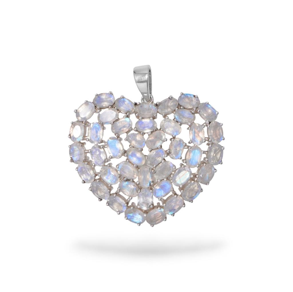 Pendentif Cœur en Pierre Précieuse Grenat: Collier Fait Main en Argent Sterling 925