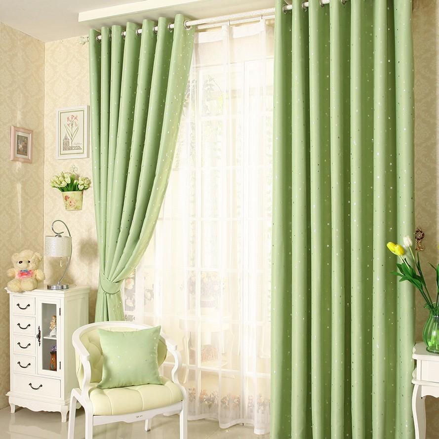 

Шторы Шаосин Горячее серебряное тиснение Темно-синие Звезда Высокие Светонепроницаемые Шторы 100 * 130Cm зелёный