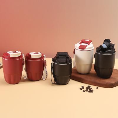 Kreative Mini-Kaffeetasse aus Edelstahl, tragbar, einfach, Doppelgetränkebecher, kleines Fassungsvermögen 260 ml, Thermosflaschen, Auto