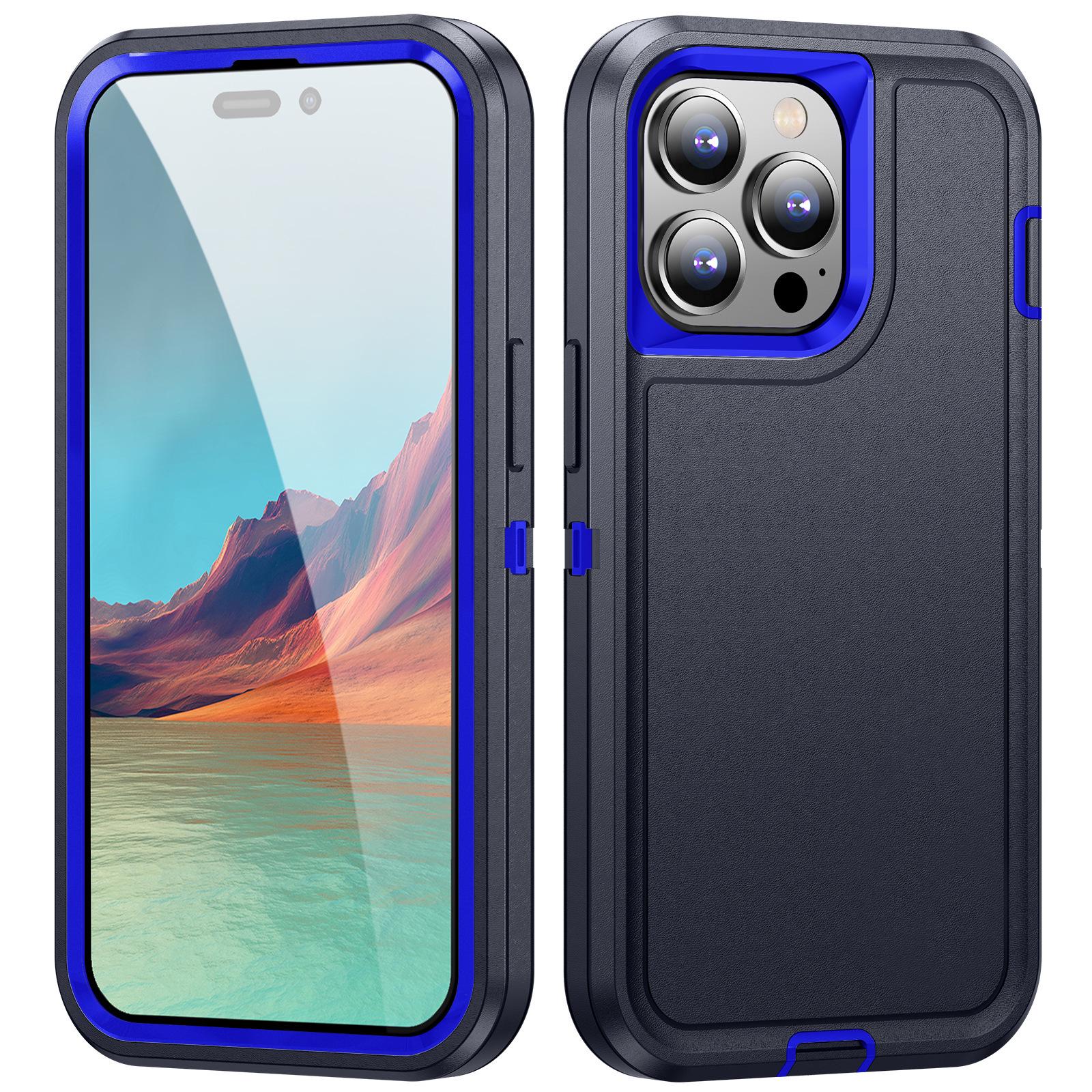 

Durable Defender Case for Apple iPhone 17 PRO Max, 16, 15, and 14 iPhone X королівський синій колір/темно-синього кольору
