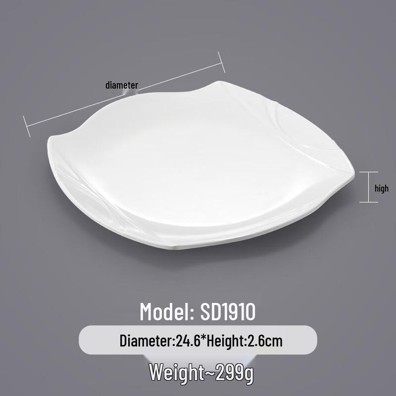 White Melamine Square Serving Plate