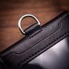 Leather Work ID Badge Holder with Foldable Magnetic Closure