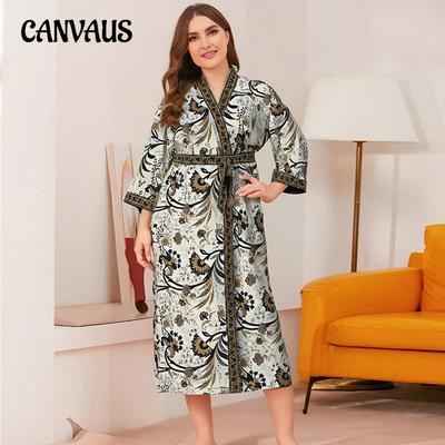 Bequemer langer Homewear-Pyjama für Damen in Übergröße
