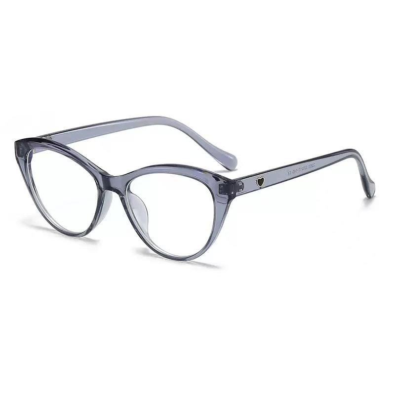 Cat eye glasses women's high-end peach heart black frame plain large frame women can match degree frame anti-blue light