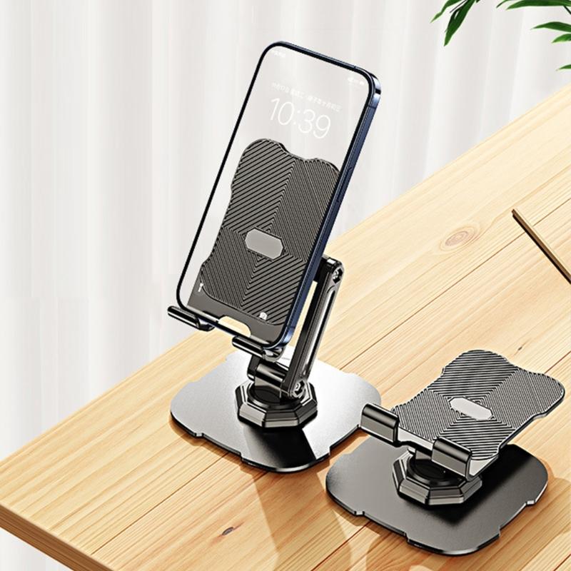 Cellphone Dock Foldable Tabletop Phone Support Cradle Holder Angle Height Adjustable Phone Tablet Stand Rotating Bracket