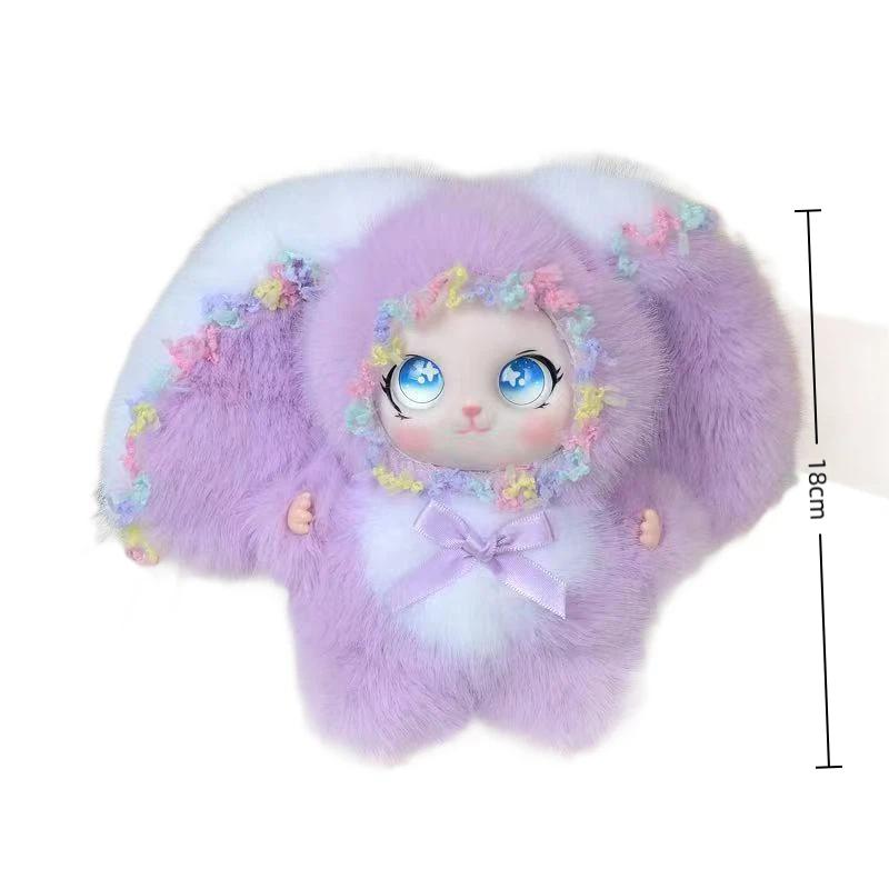 2026 Exquisite Rabbit Plush Pendant Cute Big Ear Fluffy Bunny Doll Keychain Ornament for Backpack Girls Daily Gifts