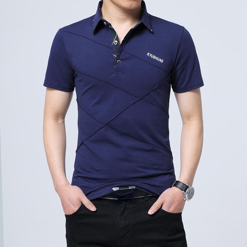 Sommer Lässiges Baumwoll-Polo-T-Shirt Herrenmode Kurzarm Slim Polo Hochwertiges Business-Poloshirt Grau Schwarz