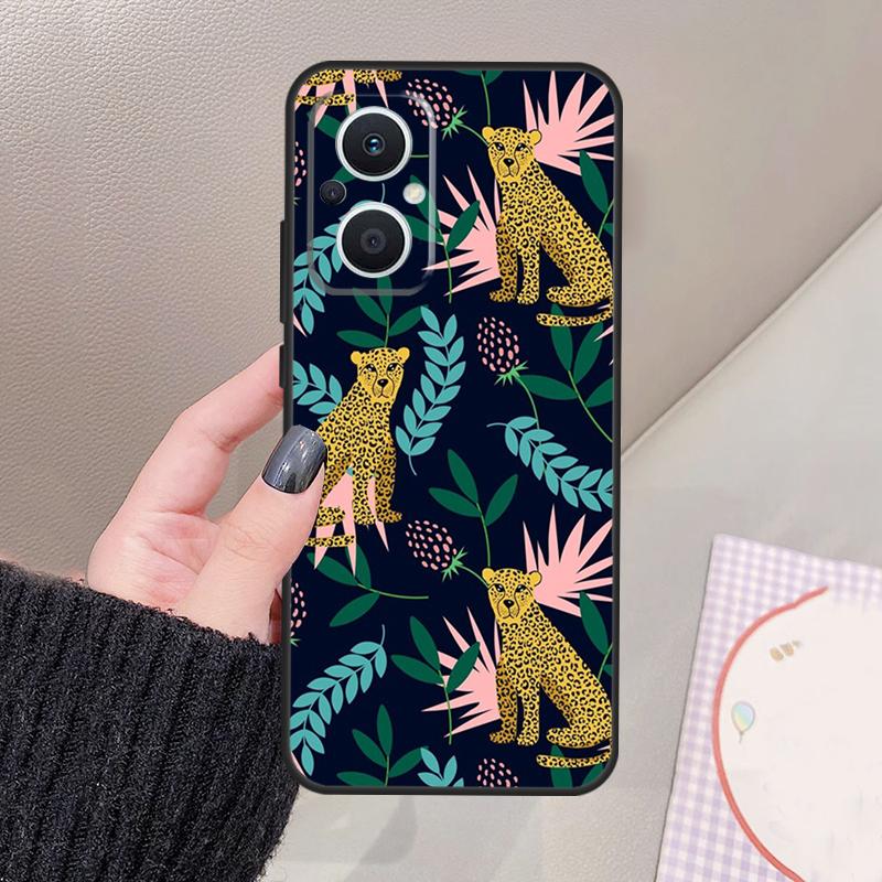 Tigers Leopards Tropical Leaves Funda For OPPO Reno 11 12 13 14 Pro 11F 12F 13F 14F 7 8 Lite OPPO Find X9 X6 X5 X8 Pro Case