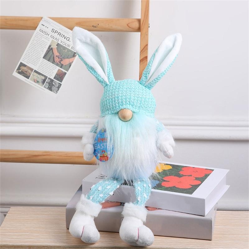 RabbitEar Rudolph Doll Festival Decoration Gnome Figurine Seasonal House Decor Bedroom Kitchen Ornament Easter Layouts
