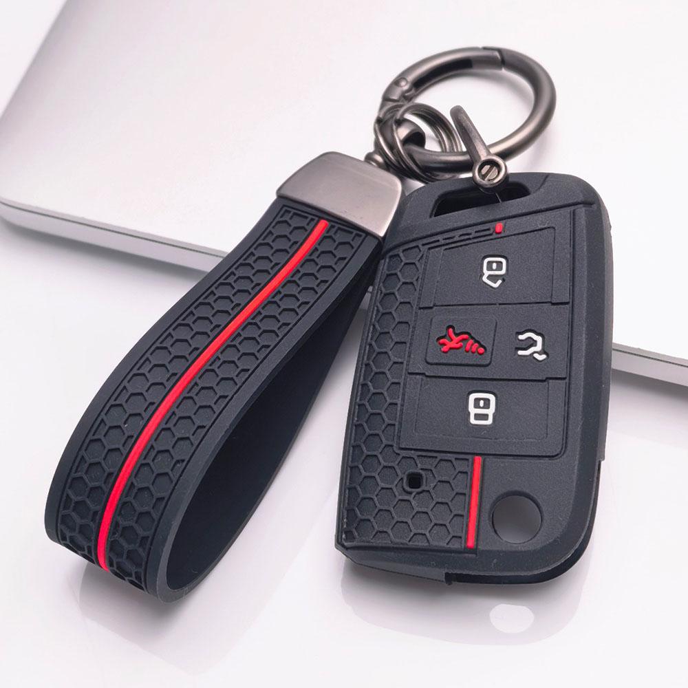 Key Cover for VW Golf Jetta Passat Tiguan GTI Sagitar MK7 GLI Magotan with Keychain Protective Accessory Key Fob Protection Replacement