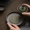 Kiln Change Coarse Pottery Pot Stand Retro Round Dry Brewing Tray Kung Fu Tea Set Chinese Style Cup Teapot Coaster Water Base