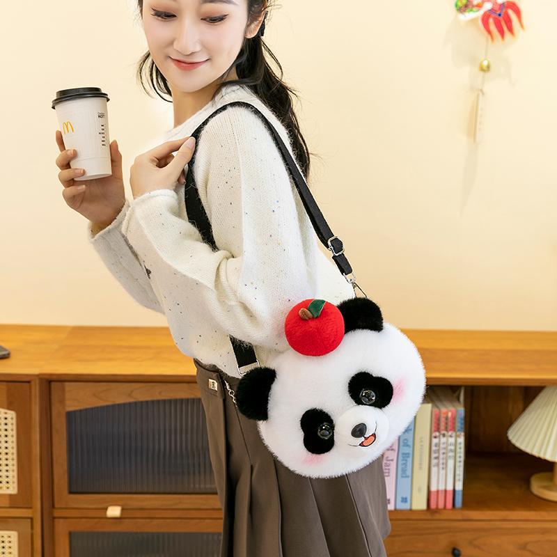 Plush Bag Animal Cute Series Big Head Shoulder Bag Unzipped Doll Grab Machine Bag Wear