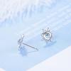 925 Sterling Silver Blue Crystal Zirconia Hollow Sun Stud Earrings for Women Cute Sun Gold Silver color Fashion Party Jewelry